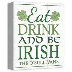 Personalized Eat Drink and Be Irish Canvas Print