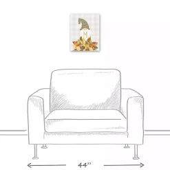 Personalized Fall Gnome Monogram Canvas Art Print