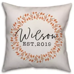Personalized Fall Leaves Wreath Pillow