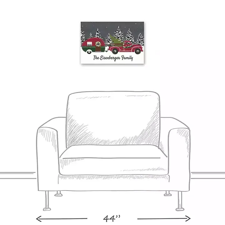 Personalized Family Christmas Truck Wall Plaque