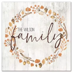 Personalized Family Harvest Wreath Canvas Print