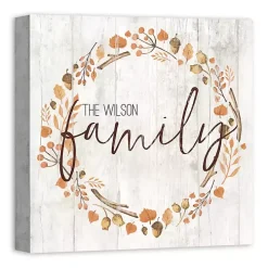 Personalized Family Harvest Wreath Canvas Print