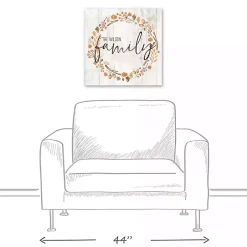 Personalized Family Harvest Wreath Canvas Print
