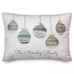Personalized Family Ornaments Throw Pillow
