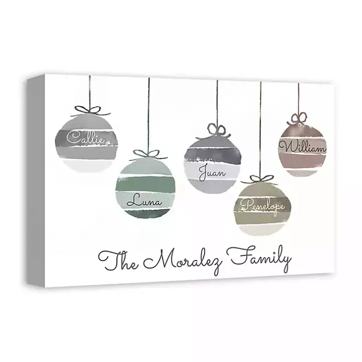 Personalized Family Ornaments Canvas Art Print