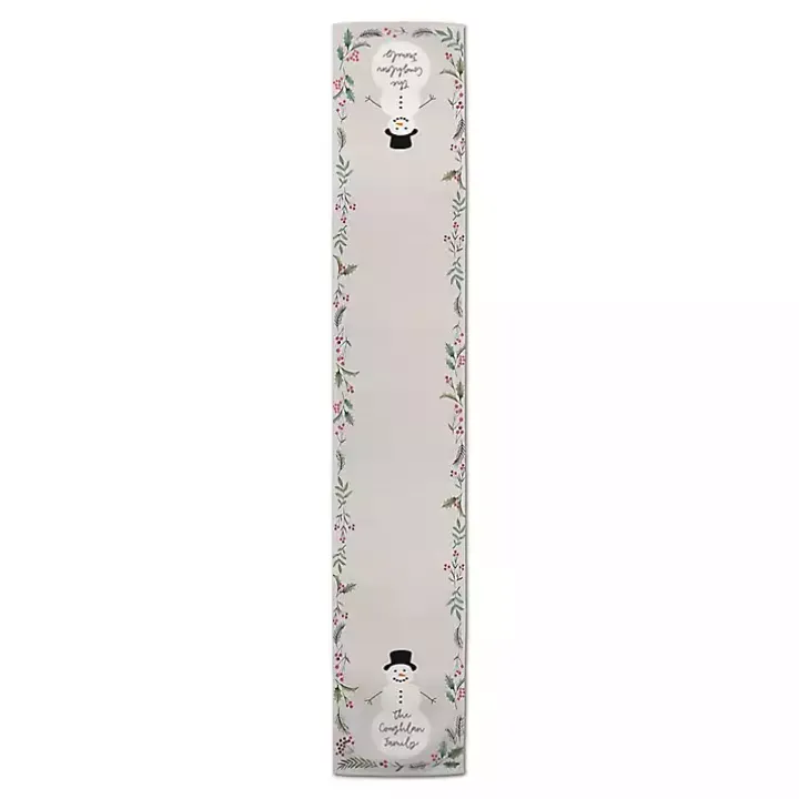 Personalized Family Snowman Table Runner, 72 in.