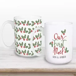 Personalized First Noel Christmas Mugs, Set of 2