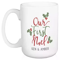 Personalized First Noel Christmas Mugs, Set of 2