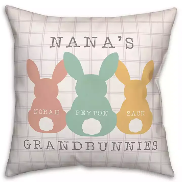 Personalized Grandbunnies Indoor/Outdoor Pillow