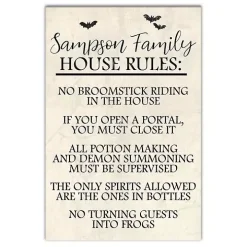 Personalized Halloween House Rules Canvas Print