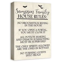 Personalized Halloween House Rules Canvas Print