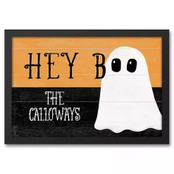 Personalized Hey Boo Framed Canvas Print
