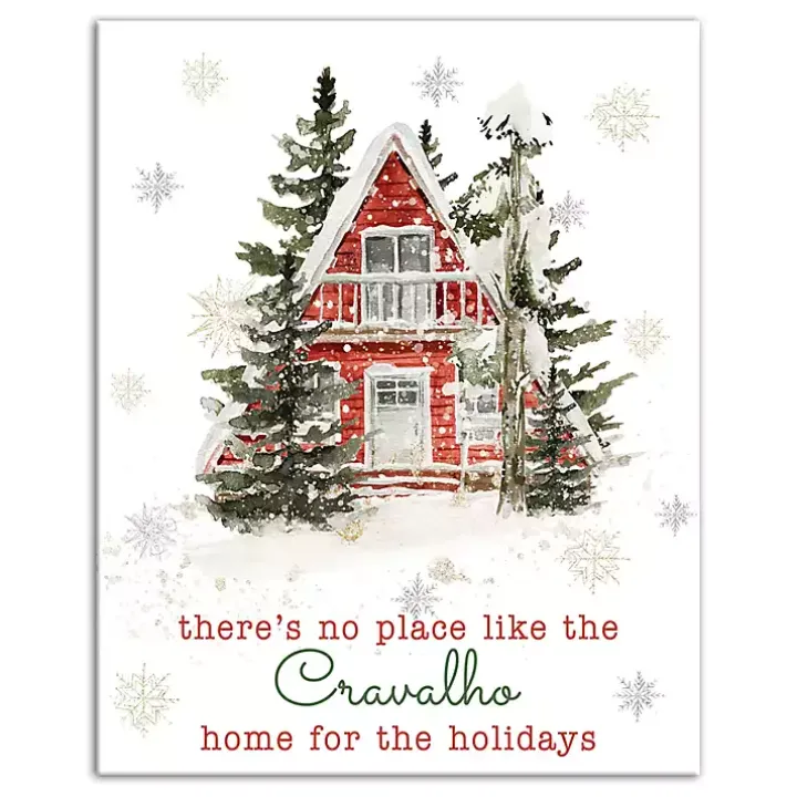 Personalized Home for the Holidays Cabin Print