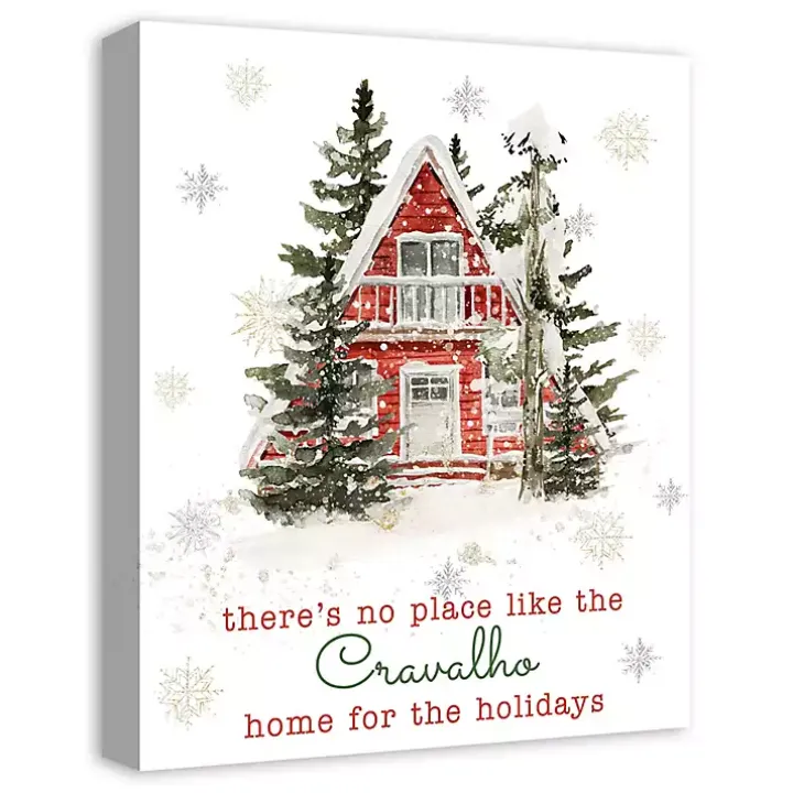 Personalized Home for the Holidays Cabin Print