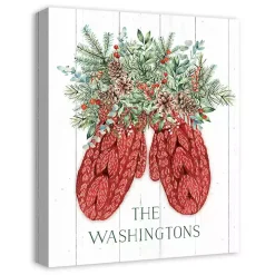 Personalized Joyful Mittens Canvas Art Print