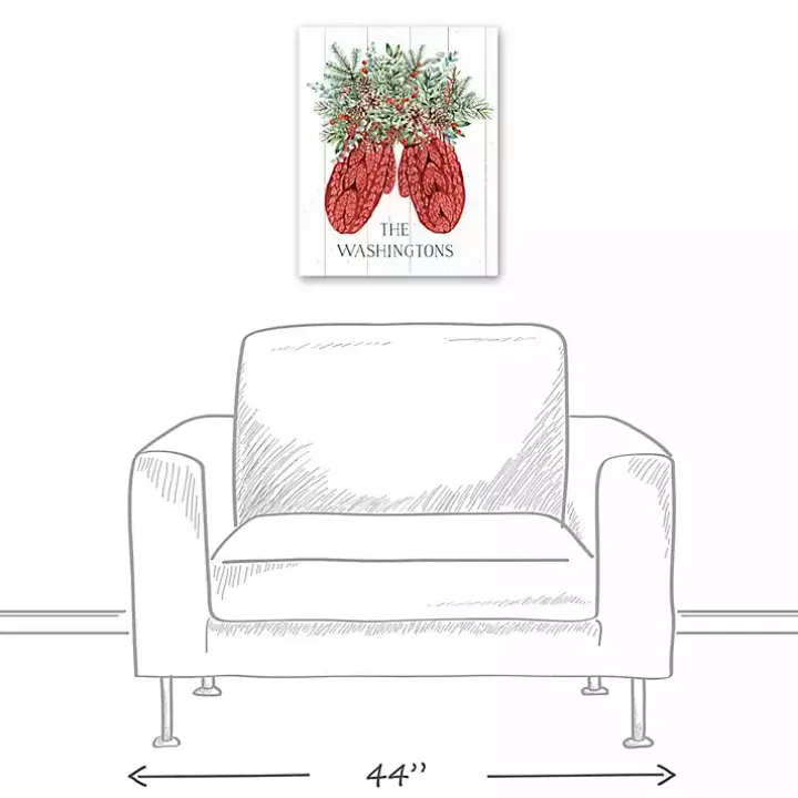 Personalized Joyful Mittens Canvas Art Print