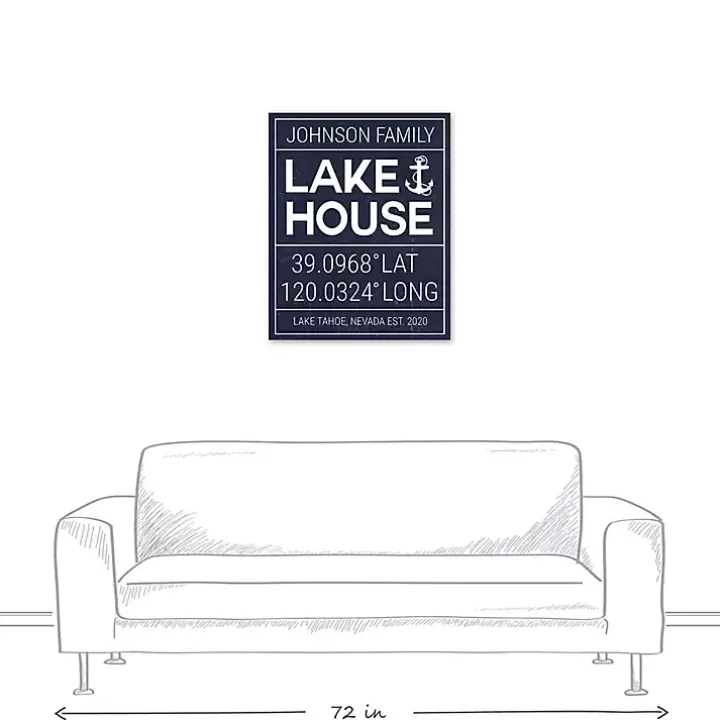 Personalized Lake House Canvas Wall Plaque