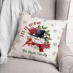 Personalized Let It Snow Snowman Pillow