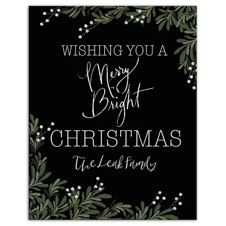 Personalized Merry & Bright Christmas Wall Plaque