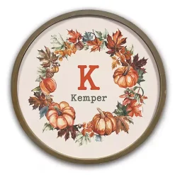 Personalized Monogram Fall Wreath Wall Plaque