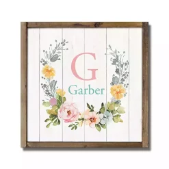 Personalized Monogram Floral Wood Wall Plaque
