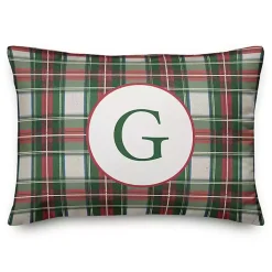 Personalized Monogram Plaid Lumbar Pillow