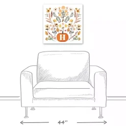 Personalized Monogram Pumpkin Floral Canvas Print