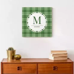 Personalized Monogram Shamrock Canvas Art Print