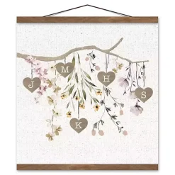 Personalized Monogram Tree Branch Teakwood Print