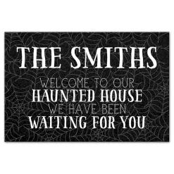 Personalized Our Haunted House Canvas Plaque