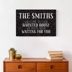 Personalized Our Haunted House Canvas Plaque