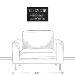 Personalized Our Haunted House Canvas Plaque