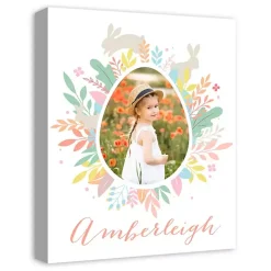 Personalized Photo Egg Wreath Canvas Print