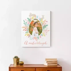 Personalized Photo Egg Wreath Canvas Print