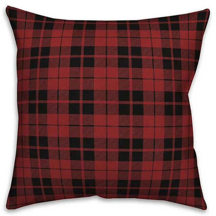 Personalized Plaid Antlers Monogram Pillow