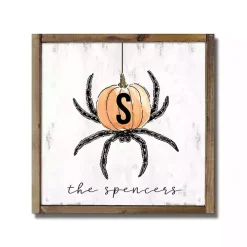 Personalized Pumpkin and Spider Halloween Wall Art