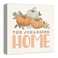 Personalized Pumpkin Home Canvas Art Print
