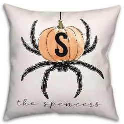 Personalized Pumpkin Spider Halloween Pillow