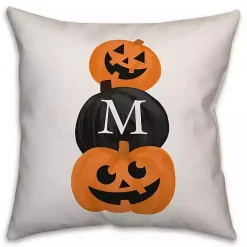 Personalized Pumpkin Stack Outdoor Throw Pillow
