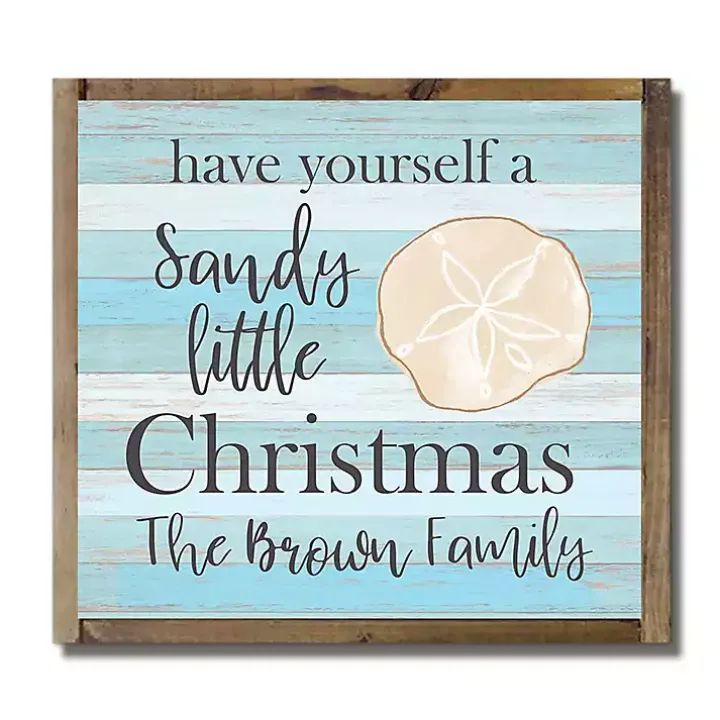 Personalized Sandy Little Christmas Wall Plaque