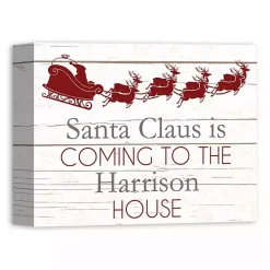 Personalized Santa Claus is Coming Wall Plaque