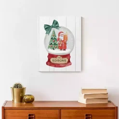 Personalized Santa Snowglobe Canvas Art Print