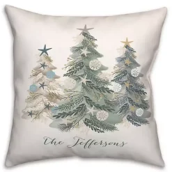 Personalized Seaside Christmas Trees Pillow
