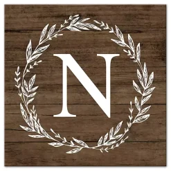 Personalized Shiplap Wreath Canvas Wall Plaque