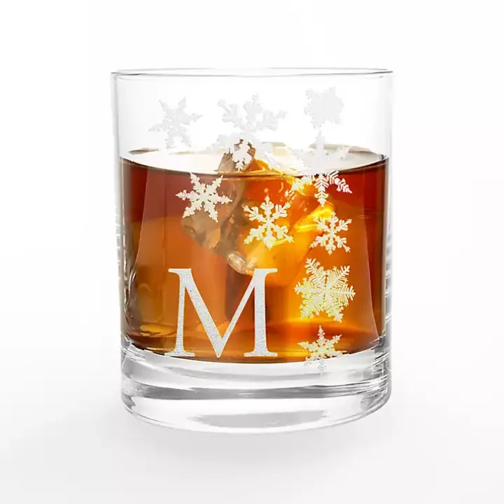 Personalized Snowflake Whiskey Glasses, Set of 2