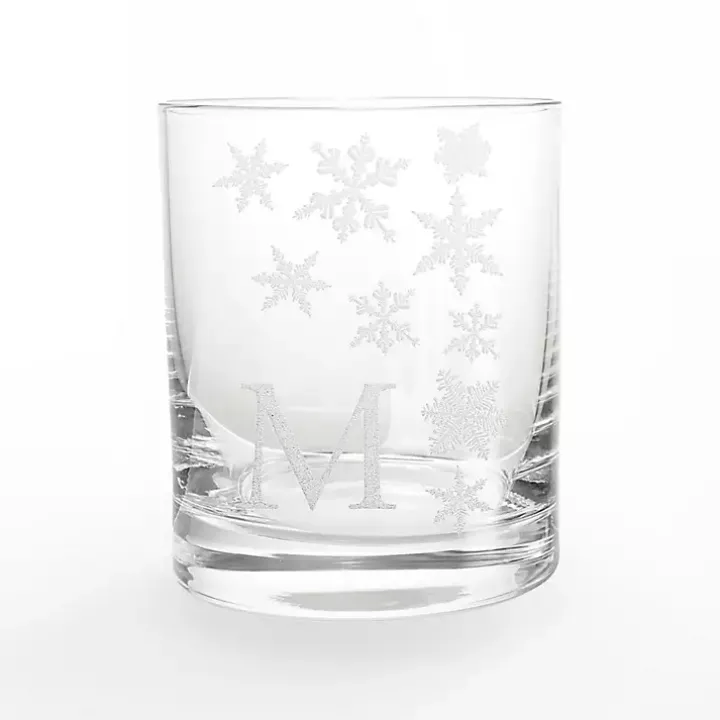 Personalized Snowflake Whiskey Glasses, Set of 2