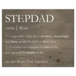Personalized Stepdad Definition Canvas Wall Plaque