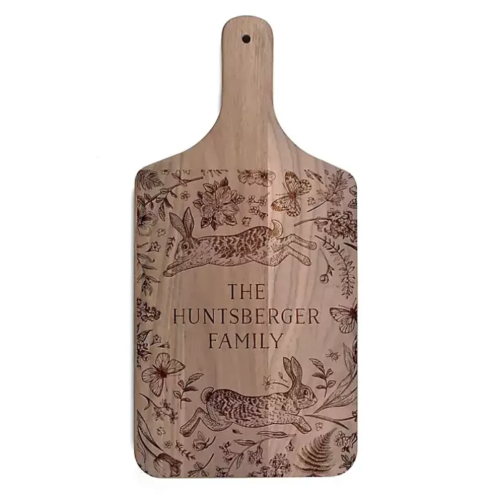 Personalized Vintage Bunnies Walnut Serving Board