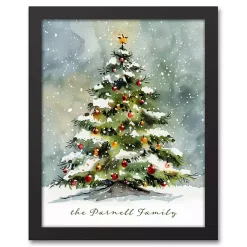 Personalized Watercolor Christmas Canvas Art Print