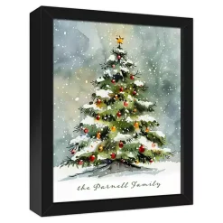 Personalized Watercolor Christmas Canvas Art Print